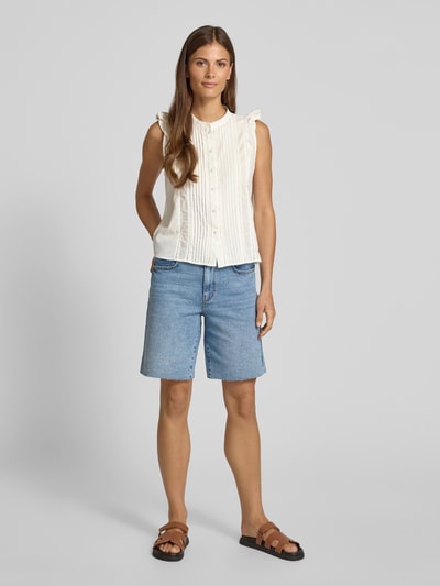 BOSS Orange Bluse mit Rundhalsausschnitt Modell 'Bantiana' Offwhite 1