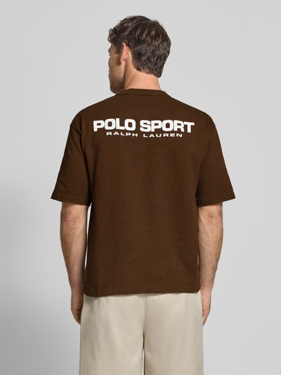 Polo Ralph Lauren T-shirt met labelstitching Middenbruin - 5