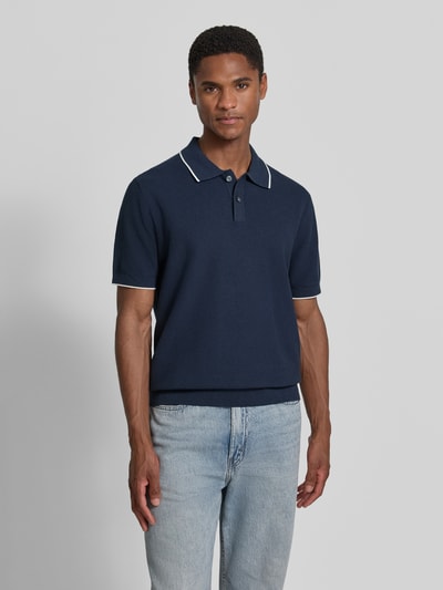 Christian Berg Men Regular Fit Poloshirt mit Kontrastkante Marine 4