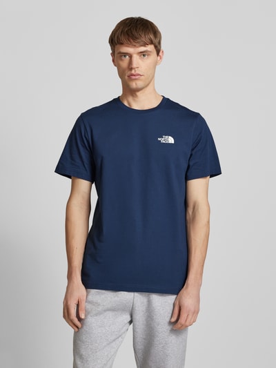 The North Face T-Shirt mit Label-Print Modell 'Simple Dome' Dunkelblau 4