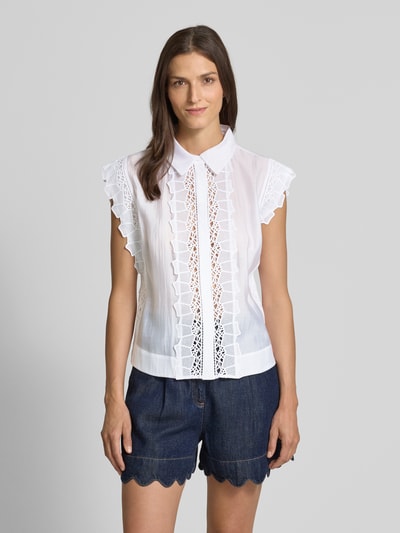 Copenhagen Muse Blusentop mit Spitze und verdeckter Knopfleiste Offwhite 4