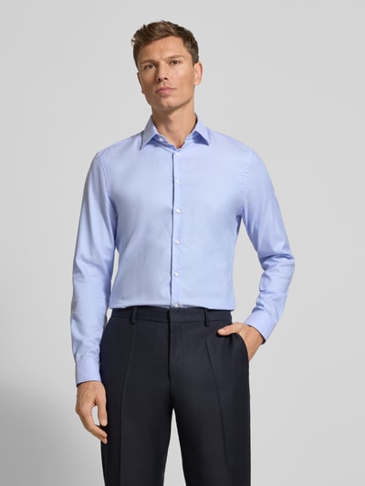 Jake*s Slim fit zakelijk overhemd van katoen met kentkraag Bleu - 4