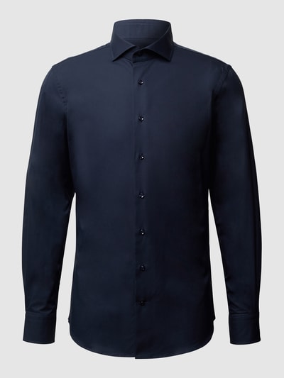 Profuomo Koszula biznesowa o kroju slim fit z diagonalu Granatowy 2