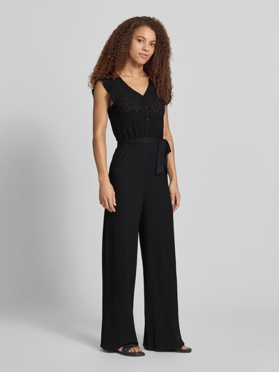 ONLY kombinezon z ażurowymi haftami w kroju regular fit model 'LELISA' Czarny 1