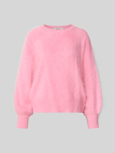 Produktfoto, Regular Fit Pullover aus Kaschmir-Mix mit Woll-Anteil von HERZENS in Rosa, Strick-Optik, Rundhalsausschnitt, elastische Ärmel
