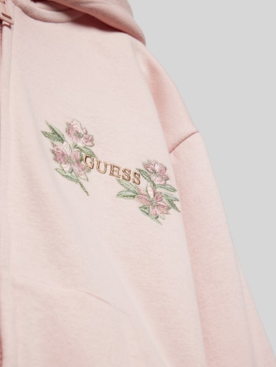 Guess Bluza rozpinana z wyhaftowanym logo Jasnoróżowy 2