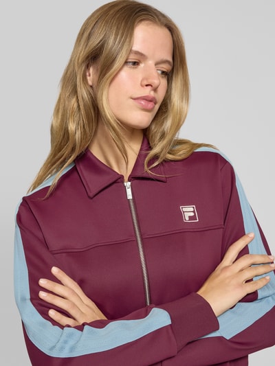 FILA Regular Fit Sweatjacke mit elastischen Abschlüssen Dunkelrot 3