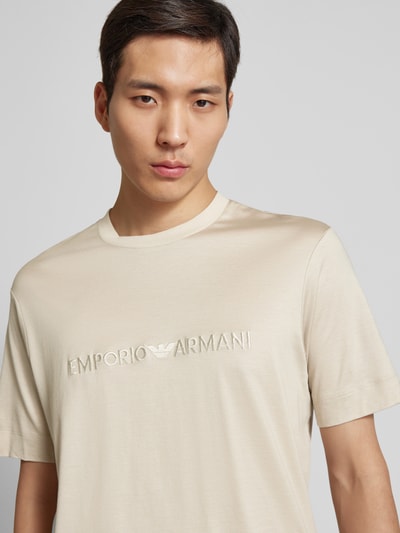 Emporio Armani T-Shirt mit Label-Stitching Beige 3