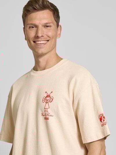 DEUS EX MACHINA T-shirt z nadrukiem z logo Złamany biały 3