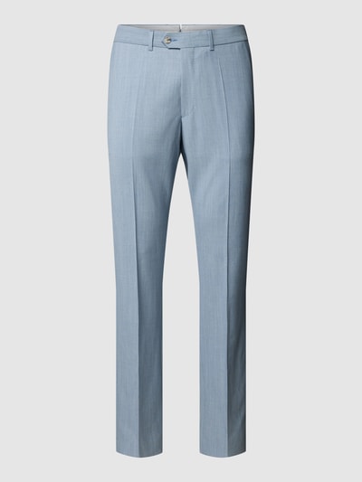 Eduard Dressler Straight fit pantalon van scheerwol, model 'Janis' Bleu - 1