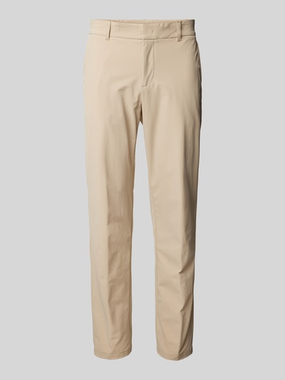 BOSS Tapered fit broek met riemlussen, model 'Genius' Beige - 2