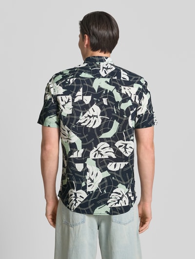 PME Legend Slim Fit Freizeithemd im Allover-Look mit Kentkragen Marine 5