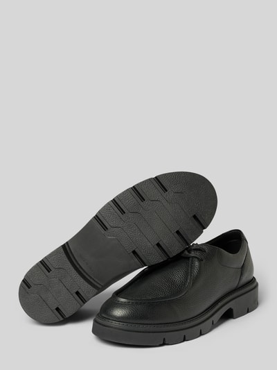 Produktfoto, Schnürschuhe aus Leder Modell 'GUNTER' von Antony Morato, schwarzes Echtleder, profilierte Sohle, runde Form, strukturierte Oberfläche, Absatzhöhe 4 cm, Schafthöhe 8 cm, Schaftweite 11 cm
