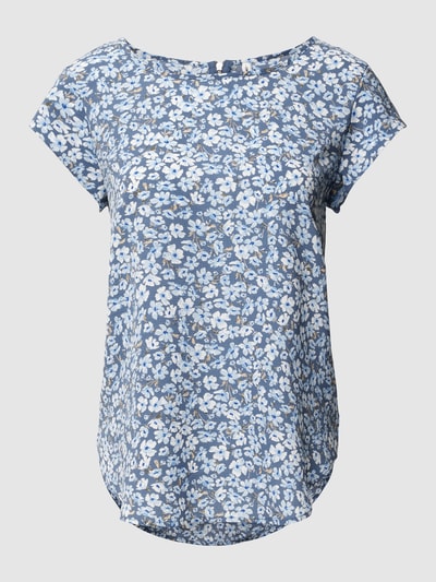 Only Blouseshirt met bloemenmotief, model 'VIC' Jeansblauw - 2