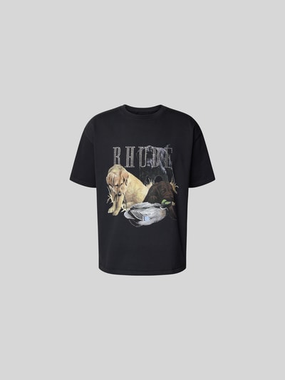 RHUDE T-Shirt mit Strasssteinbesatz Anthrazit 2