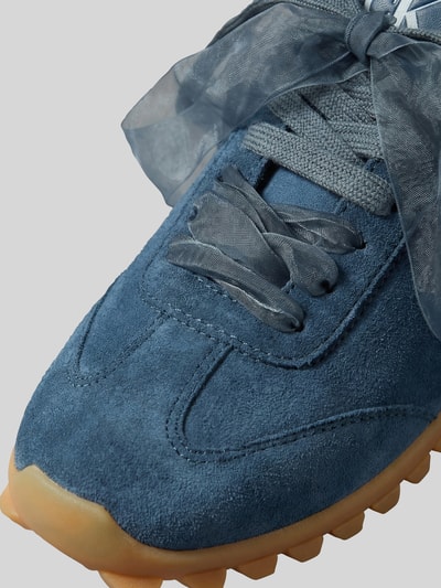 CK Calvin Klein Sneaker aus Veloursleder mit zwei Schnürsenkeln Dunkelblau 4