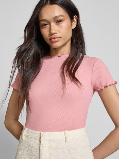 EDITED T-shirt met ronde hals, model 'Randi' Felroze - 3