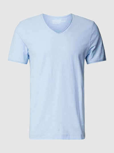 MCNEAL Regular Fit T-Shirt aus Baumwolle mit V-Ausschnitt Bleu 2