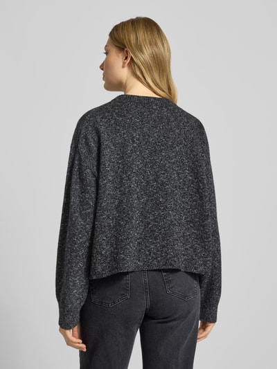 Drykorn Gebreide pullover met ribboorden, model 'MALESE' Donkergrijs gemêleerd - 5