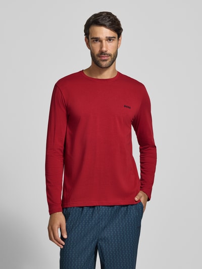 BOSS Langarmshirt mit kleinem Logo-Schriftzug Dunkelrot 4