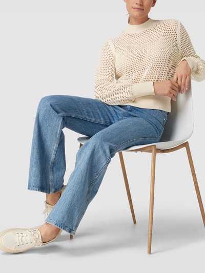Marc O'Polo Strickpullover mit Stehkragen Sand 1