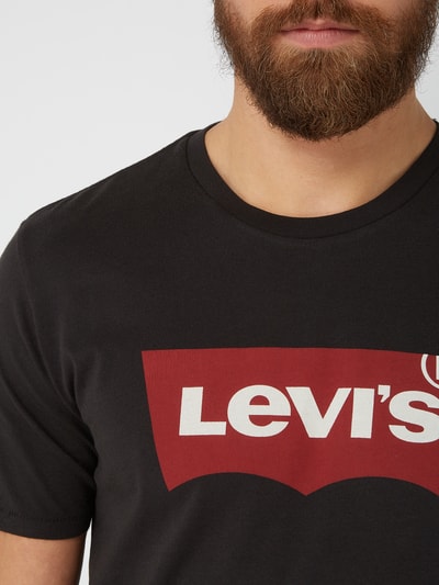 Levi's® T-shirt z nadrukiem z logo w kształcie skrzydła nietoperza  Czarny 3