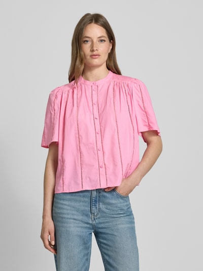 YAS Bluzka o kroju regular fit ze stójką model ‘GUNIA’ Mocnoróżowy 4