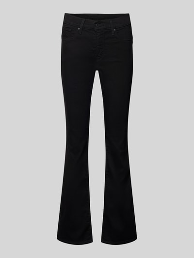 Produktfoto, figurformende Bootcut Jeans Modell '315 SHAPING BOOT' von Levi's®, Schwarz, Baumwoll-Mix mit Stretch-Anteil, Damen, Sculpt Hyperstretch, Bundweite 37 cm, Innenbeinlänge 80 cm