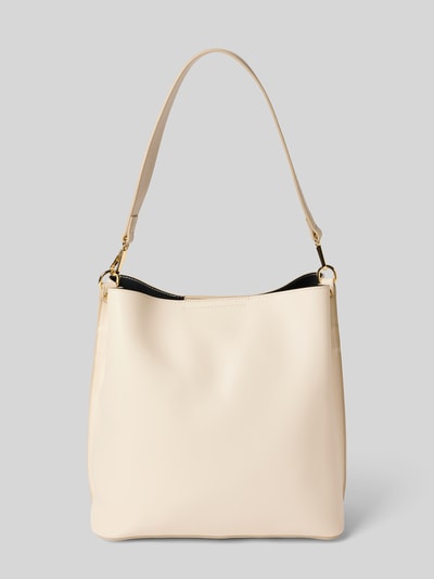 Seidenfelt Handtasche mit Tragehenkel und verstellbarem Schulterriemen Ecru 4