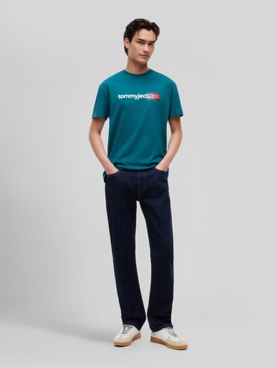 Tommy Jeans Regular Fit T-Shirt aus reiner Baumwolle Petrol 1
