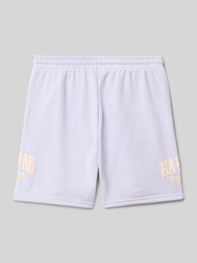 Jack & Jones Szorty z dzianiny dresowej z wpuszczanymi kieszeniami model ‘KANE’ Jasnofioletowy 3