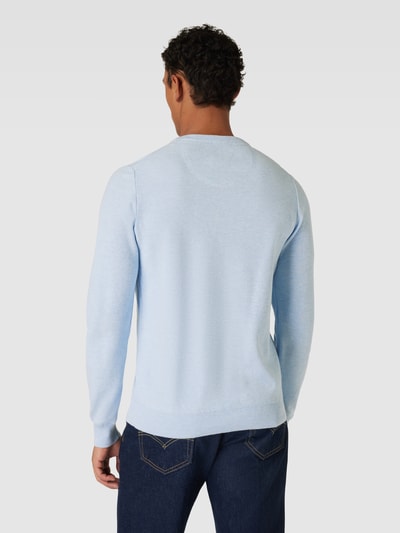 Fynch-Hatton Gebreide pullover met labelstitching Lichtblauw gemêleerd - 5