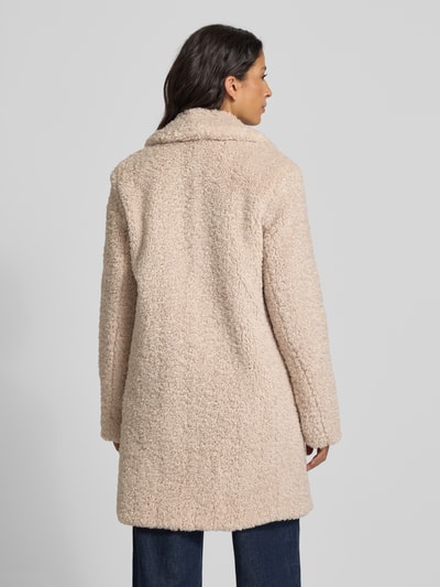 White Label Relaxe Fit Mantel aus Kunstfell mit Reverskragen Ecru 5