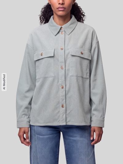 ONLY Relaxed Fit Hemdjacke aus reiner Baumwolle Modell 'MOXIE' Schilf 4