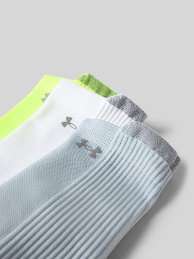 Produktfoto, Socken mit elastischem Bund im 3er-Pack von Under Armour, Herren Socken, hellgrau, weiß, neongelb, gerippte Textur
