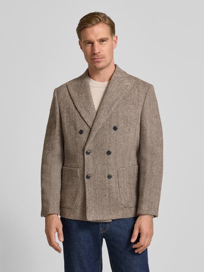 SELECTED HOMME Regular Fit Sakko aus Woll-Mix Modell 'MORRIS' Mittelbraun 4