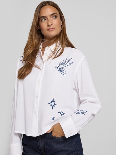 Jake*s Casual Hemdbluse mit Knopfleiste Weiss 3