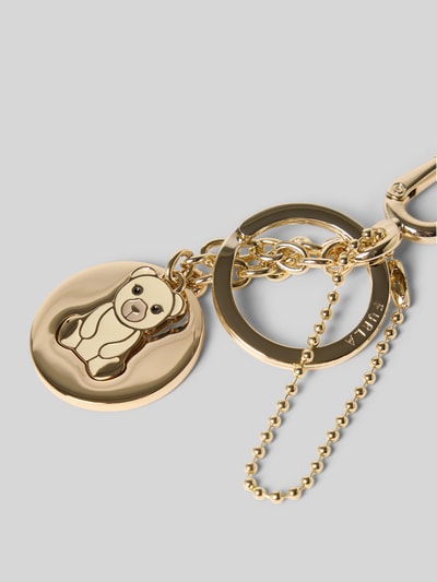 Productfoto, sleutelhanger met teddybeermotief Model 'BEAR' van FURLA, zuiver metaal met metallic look, karabijnsluiting, ring met drie hangers