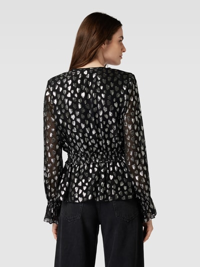 THE KOOPLES Blouseshirt met all-over motief Zwart - 5