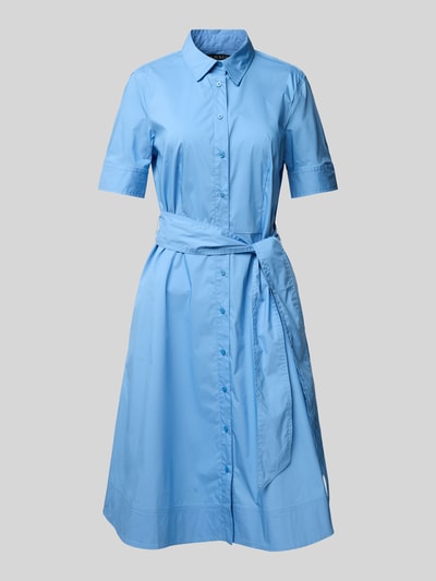 Lauren Ralph Lauren Sukienka koszulowa o długości do kolan z wiązanym paskiem Błękitno-niebieski 2