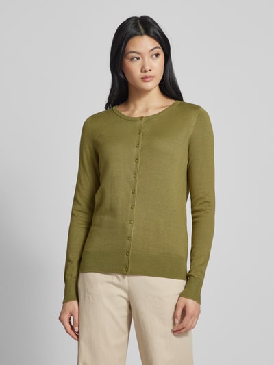 Fransa Cardigan mit durchgehender Knopfleiste Modell 'ZuBasic' Khaki 4