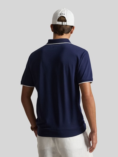 Polo Ralph Lauren regular fit poloshirt van katoenmix met ritssluiting Marineblauw - 5