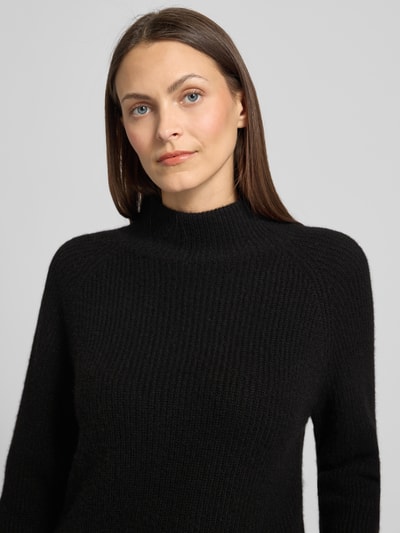 Fynch-Hatton Gebreide pullover van kasjmier met opstaande kraag Zwart - 3