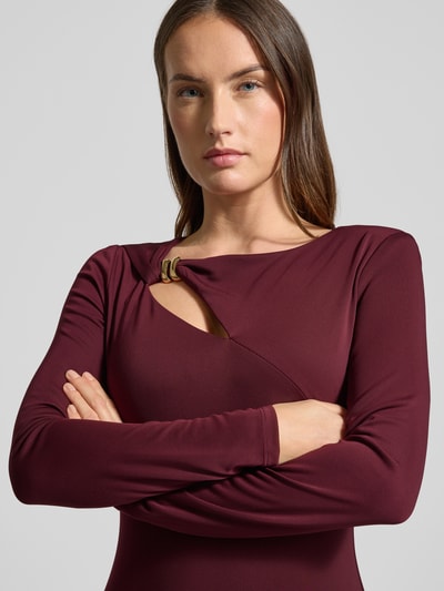 Lauren Ralph Lauren Abendkleid mit Cut Out und Knotendetail Modell 'BURLINCE' Dunkelrot 3