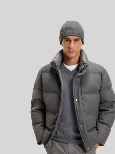 BOSS Czapka z czystego kaszmiru model ‘HONESTO’ Jasnoszary melanż 1