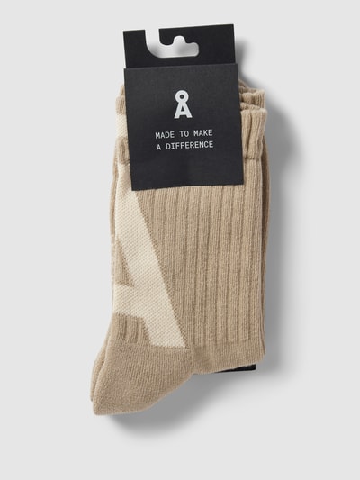 Armedangels Socken mit Logo-Print Modell 'SAAMUS SHORT' Beige 3