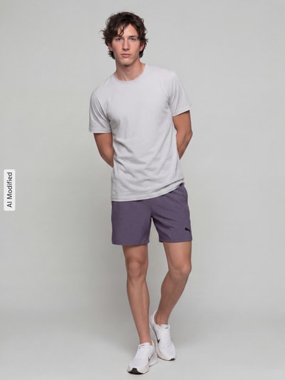 PUMA Performance Regular Fit Sportshorts mit Logo-Print Modell 'M PWRMODE 5' Anthrazit 1