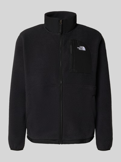 Produktfoto, Kurtka z polaru z wpuszczanymi kieszeniami i napoleońską kieszenią, model 'YUMIORI' od The North Face, prosty krój, czarny polar, zamek błyskawiczny na całej długości, długość tyłu w rozmiarze M: 70 cm, długość rękawów w rozmiarze M: 70 cm