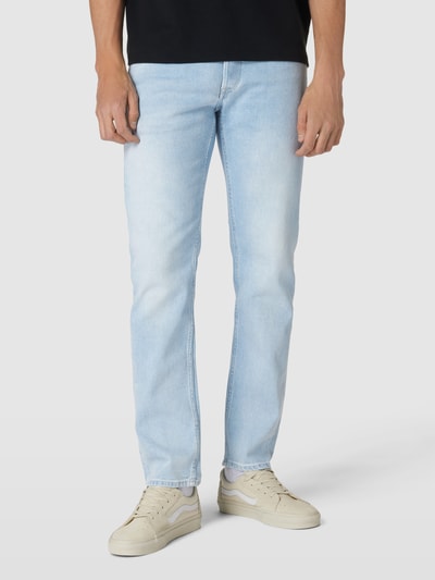 Replay Straight fit jeans met labelpatch, model 'GROVER' Lichtblauw - 4