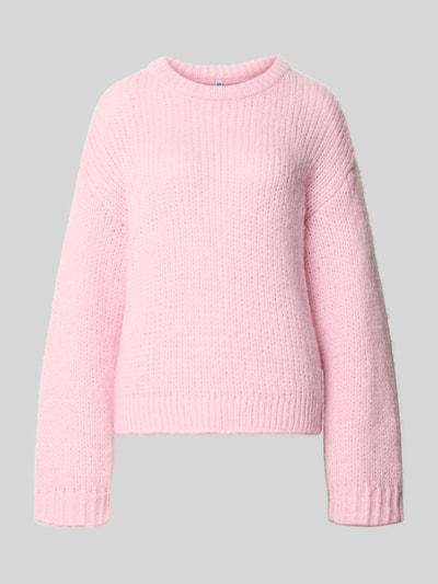 Produktfoto, Regular Fit Pullover im Two Tone Look Modell 'DORTHEA' von PIECES, rosa Strick, weiche Textur, Damen Pullover